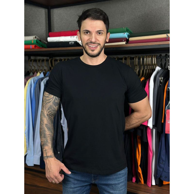 Camiseta Zara Preto - C-7202 - PORTAL DROP - ATACADO
