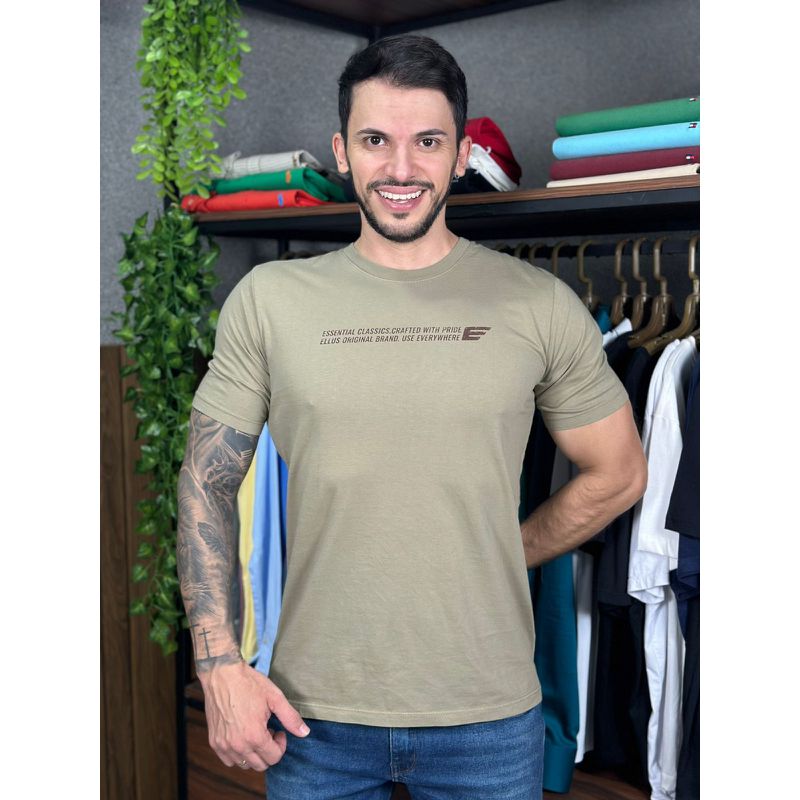 Camiseta Ellus Bege DFC - 7215 - PORTAL DROP - ATACADO