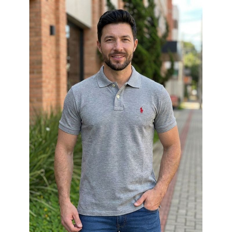 Polo PRL Cinza - A-8490 - PORTAL DROP - ATACADO