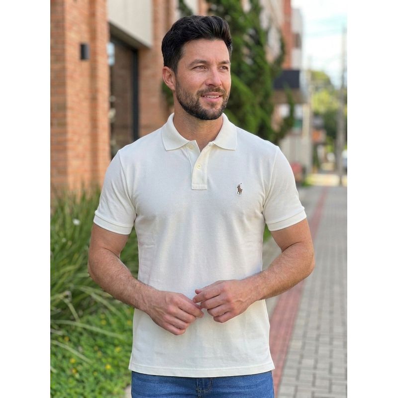 Polo PRL Off White - A-8491 - PORTAL DROP - ATACADO