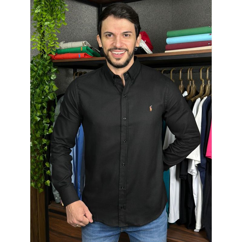 Camisa Manga Longa PRL Preto - 43329 - PORTAL DROP - ATACADO