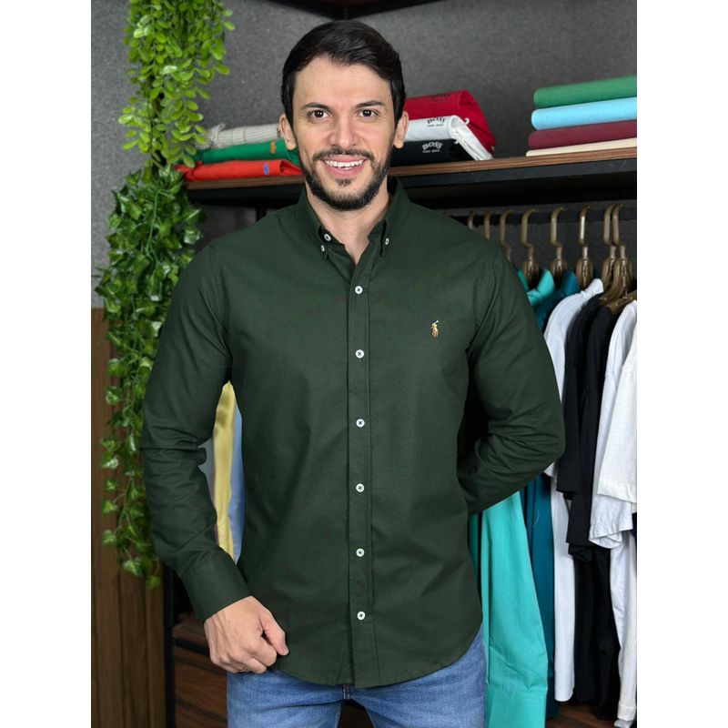 Camisa Manga Longa PRL Verde. - 43312 - PORTAL DROP - ATACADO