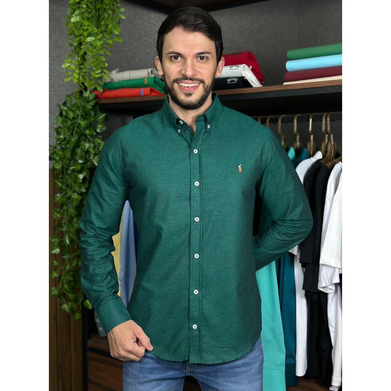 Camisa Manga Longa PRL Verde - 43319 - PORTAL DROP - ATACADO