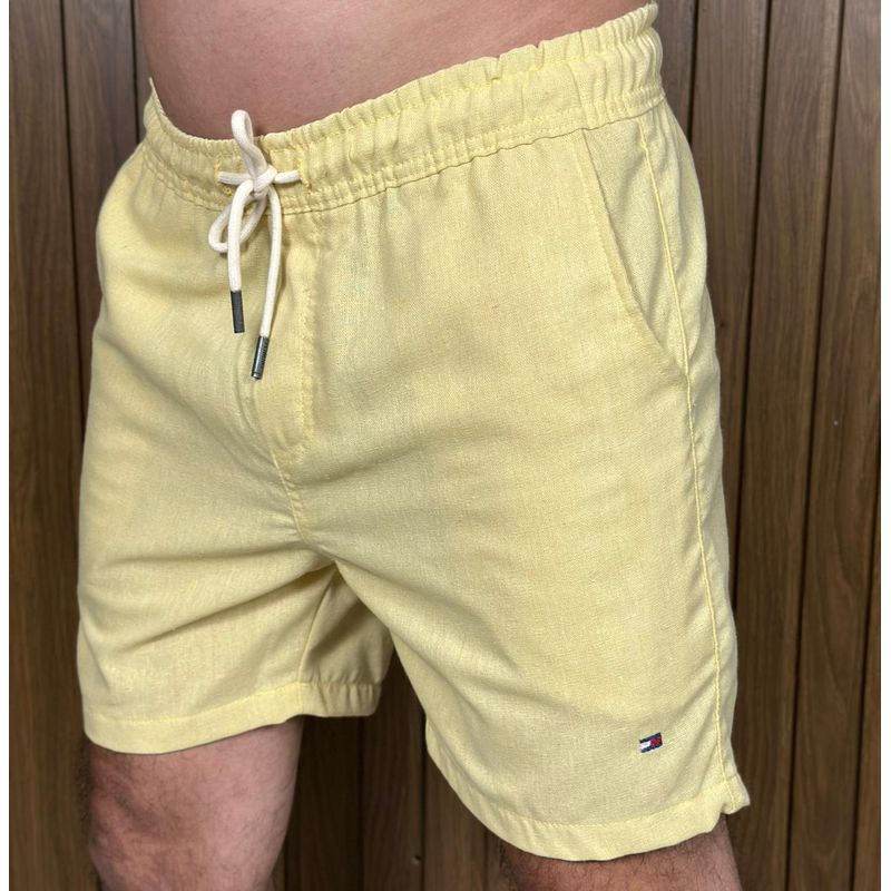 Bermuda Linho Peruano TH Amarelo. - 6931 - PORTAL DROP - ATACADO