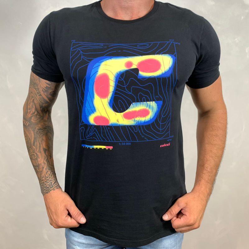 Camiseta Colcci Preto DFC⭐ - 2977 - PORTAL DROP - ATACADO
