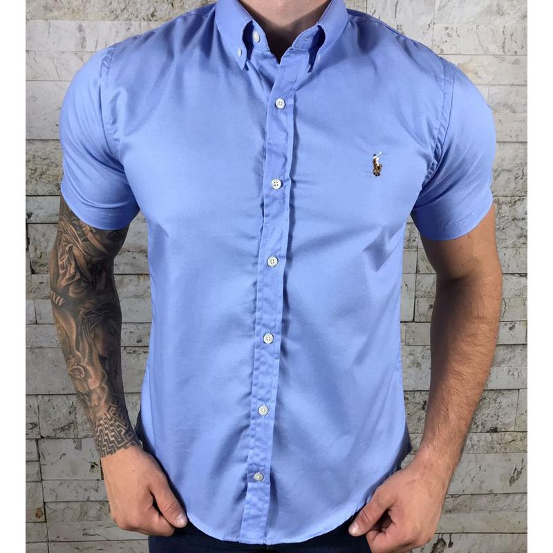 Camisa Manga Curta PRL Azul⭐ - 30000 - PORTAL DROP - ATACADO