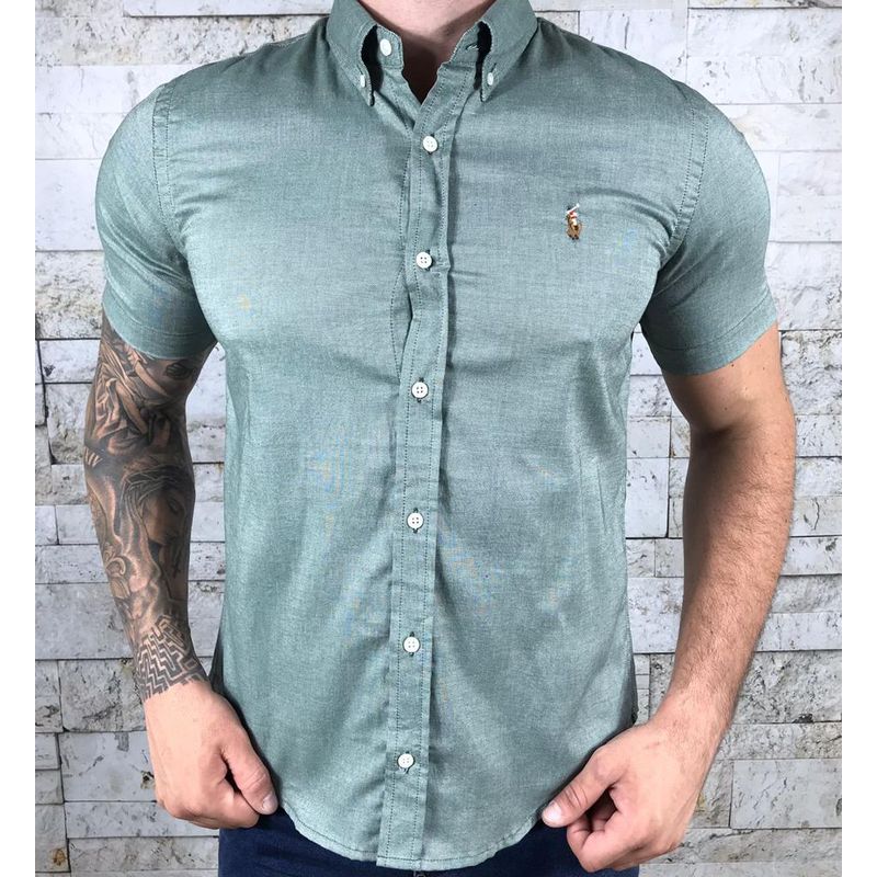 Camisa Manga Curta PRL Verde⭐ - 30004 - PORTAL DROP - ATACADO