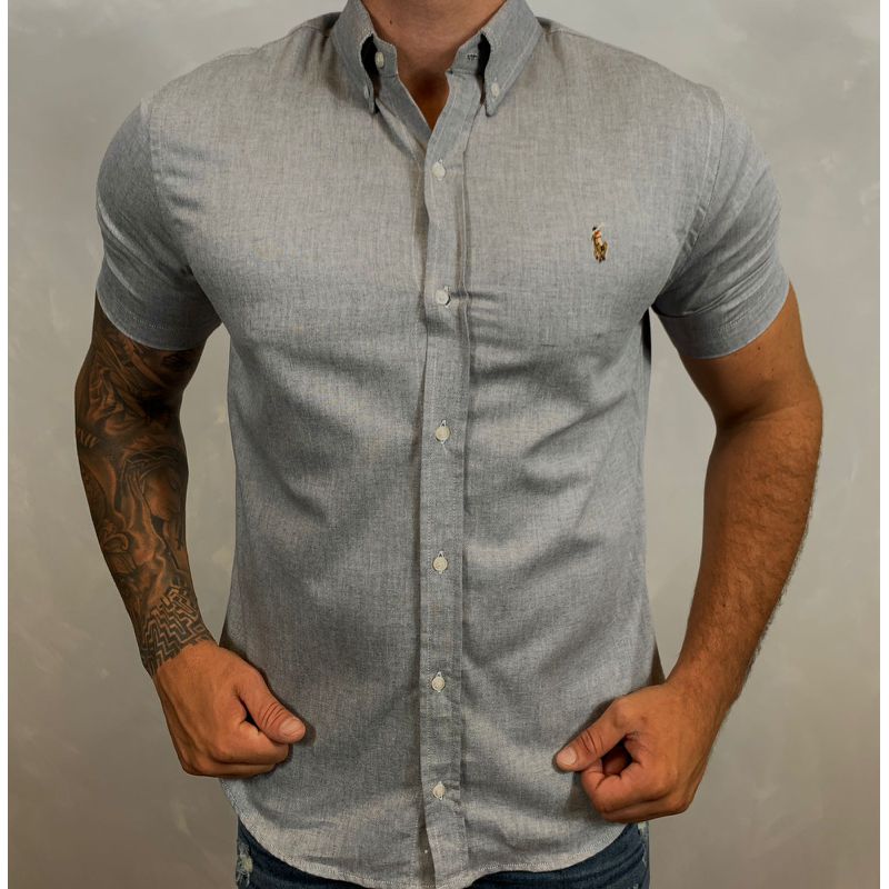 Camisa Manga Curta PRL Cinza - 30164 - PORTAL DROP - ATACADO