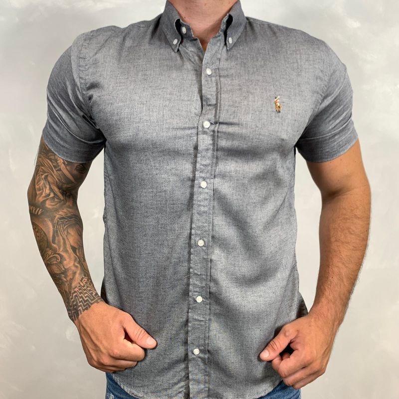 Camisa Manga Curta PRL Cinza - 30174 - PORTAL DROP - ATACADO