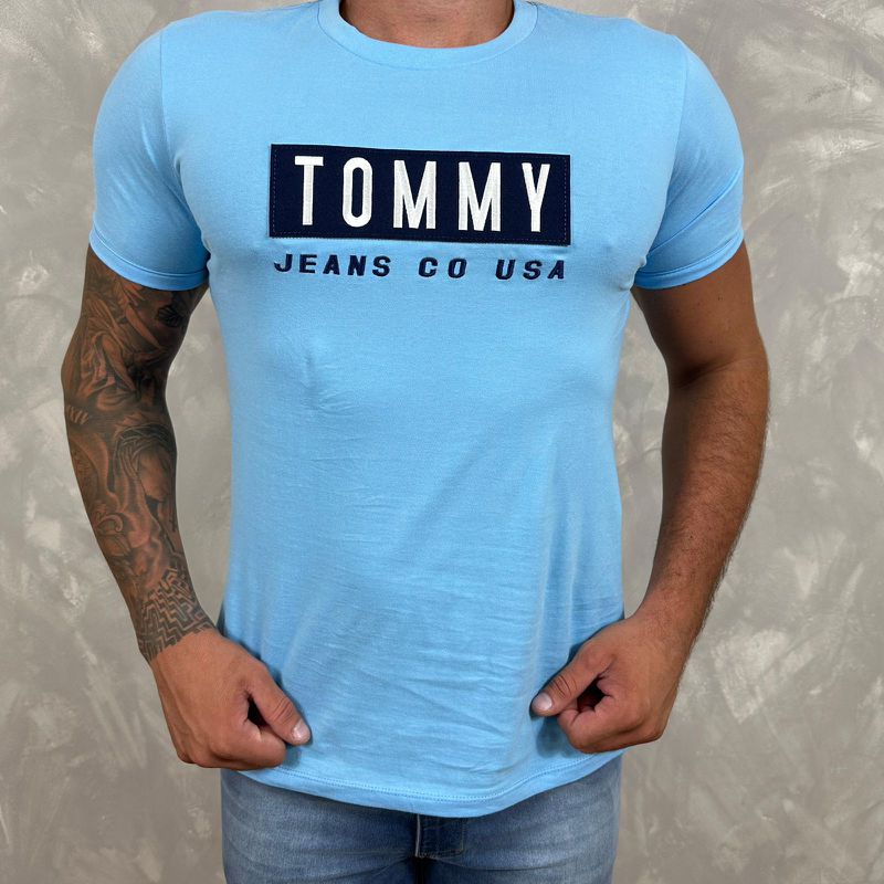 Camiseta TH Azul⭐ - B-3714 - PORTAL DROP - ATACADO