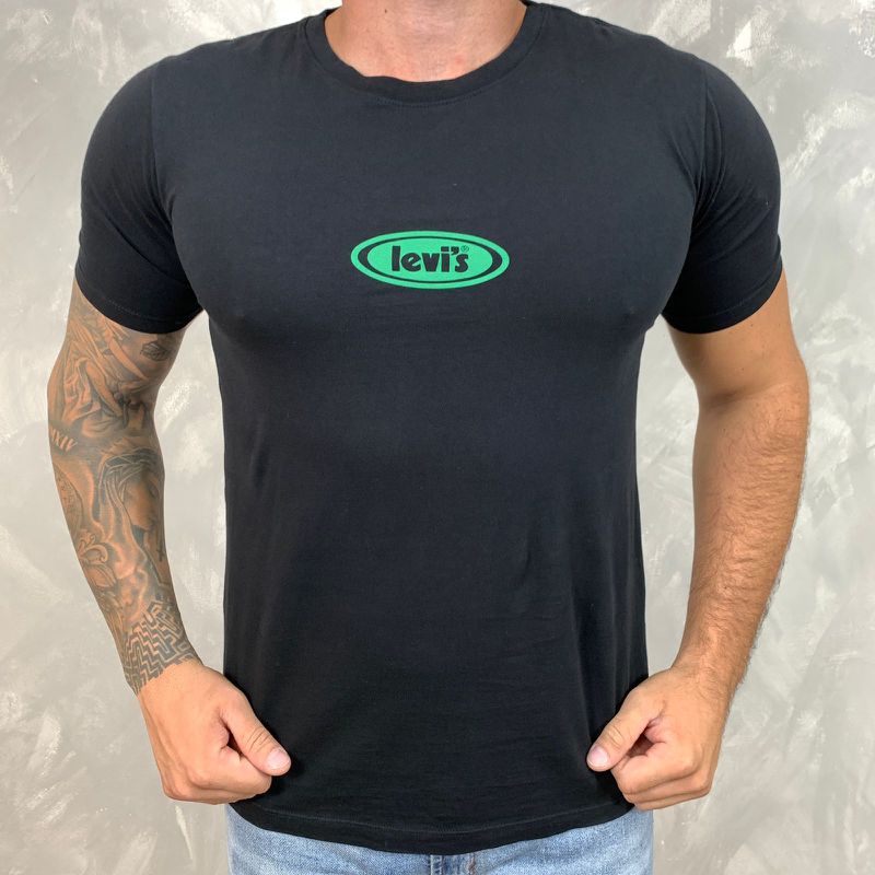 Camiseta Levis Preto DFC⭐ - 3785 - PORTAL DROP - ATACADO