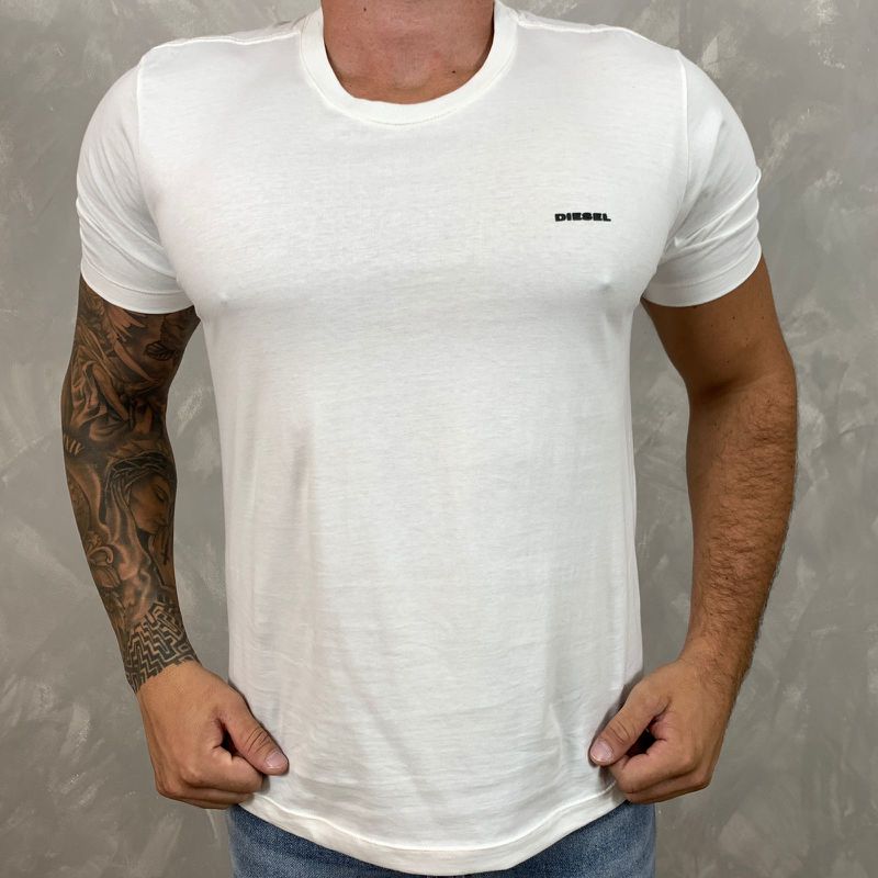 Camiseta Diesel Branco⭐ - B-3826 - PORTAL DROP - ATACADO