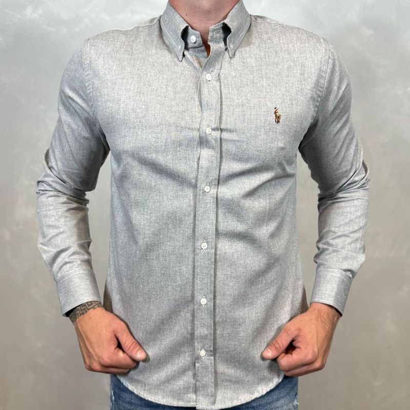 Camisa Manga Longa PRL Cinza - 40264 - PORTAL DROP - ATACADO