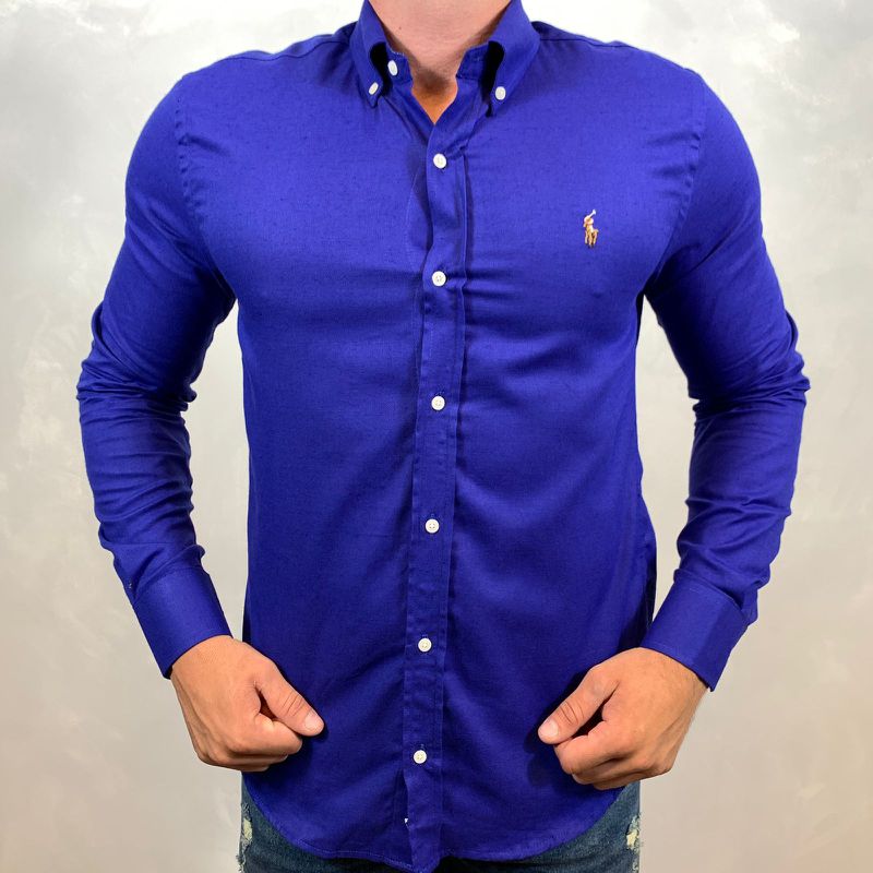 Camisa Manga Longa PRL Azul ⭐ - 40352 - PORTAL DROP - ATACADO