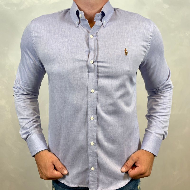 Camisa Manga Longa PRL Azul - 40355 - PORTAL DROP - ATACADO