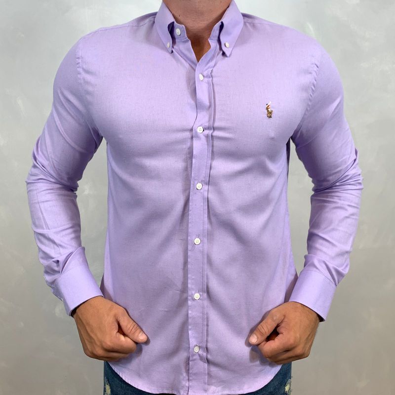 Camisa Manga Longa PRL Lilas ⭐ - 40365 - PORTAL DROP - ATACADO