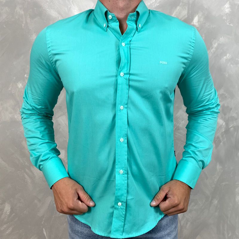 Camisa Manga Longa HB Verde Água⭐ - 40559 - PORTAL DROP - ATACADO
