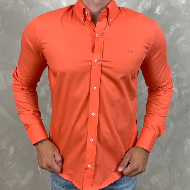 Camisa Manga Longa HB Laranja⭐ - 40566 - PORTAL DROP - ATACADO