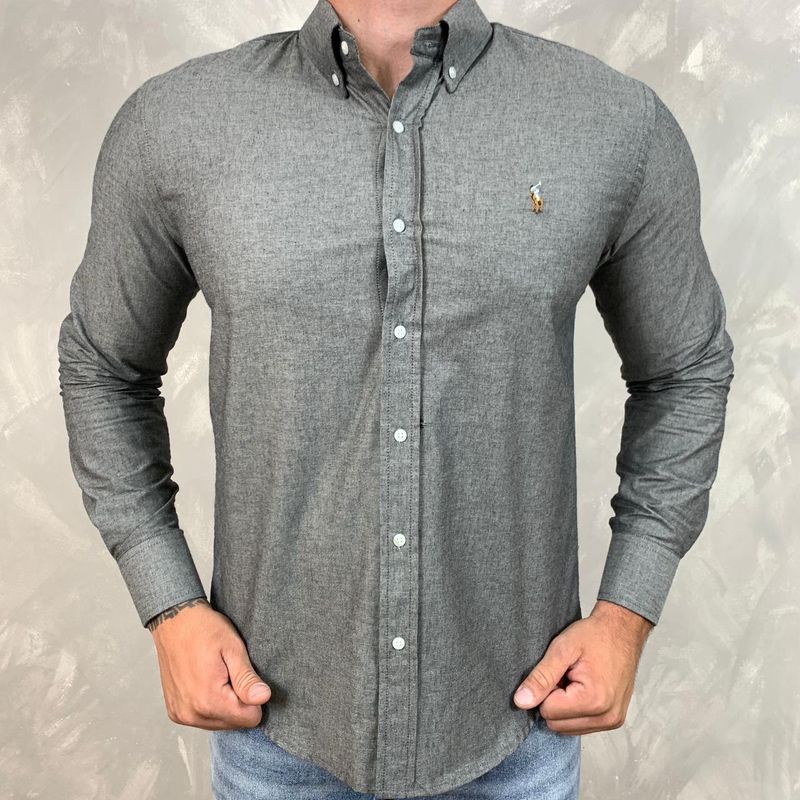 Camisa Manga Longa PRL Cinza - 40596 - PORTAL DROP - ATACADO