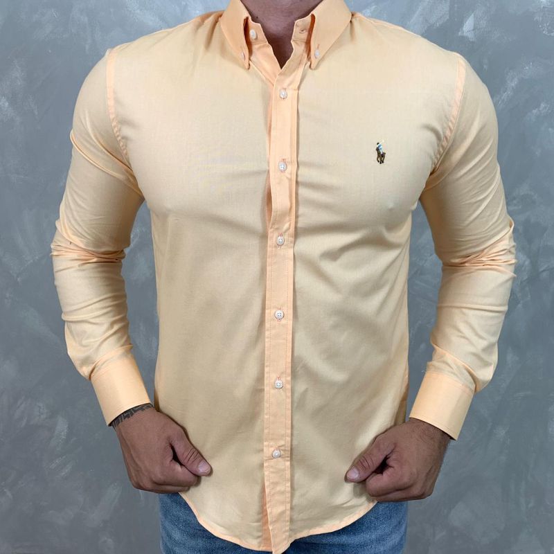 Camisa Manga Longa PRL Laranja⭐ - 40598 - PORTAL DROP - ATACADO
