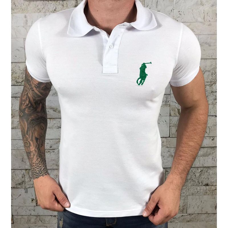 Polo PRL Branco⭐ - B-556 - PORTAL DROP - ATACADO