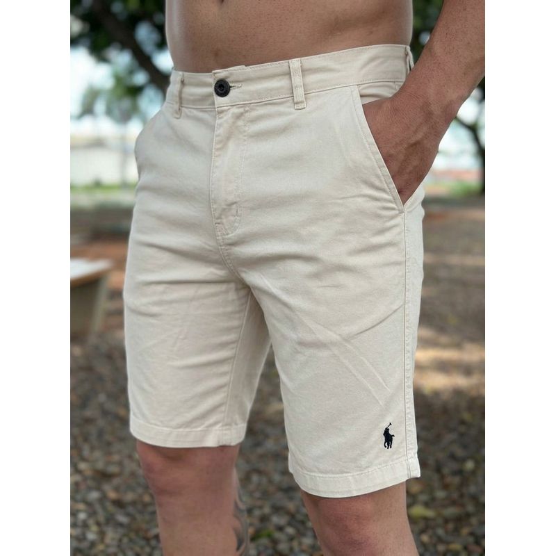 Bermuda Sarja PRL Bege - 8679 - PORTAL DROP - ATACADO