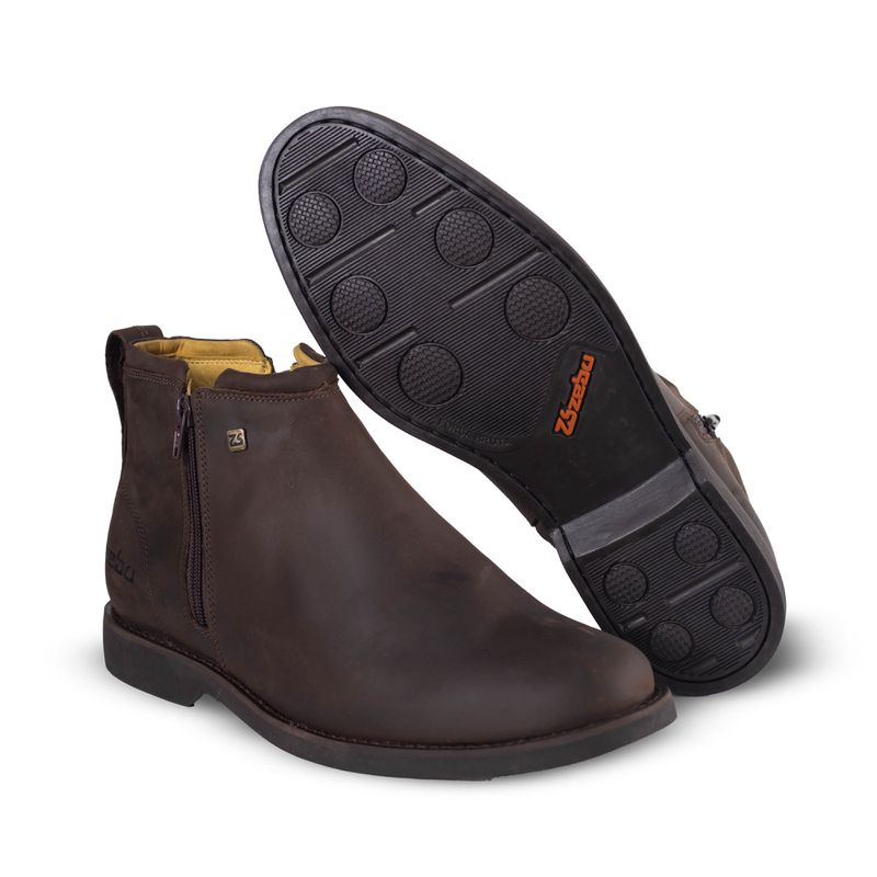BOTINA ZEBU ANATOMICA DE ZIPER EM COURO MASCULINA - 62050 MS03