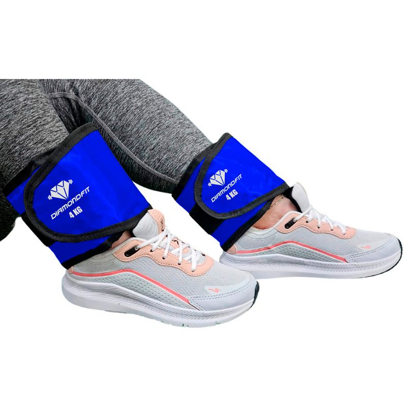 Par Caneleira de 4kg Azul Para Treinar Pernas Glut... - Diamond Fit