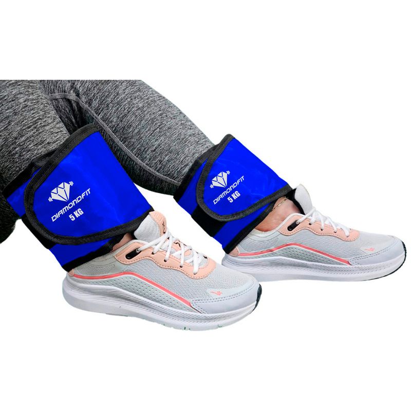 Par de Caneleira 5kg Azul Tornozeleira Para Treino... - Diamond Fit