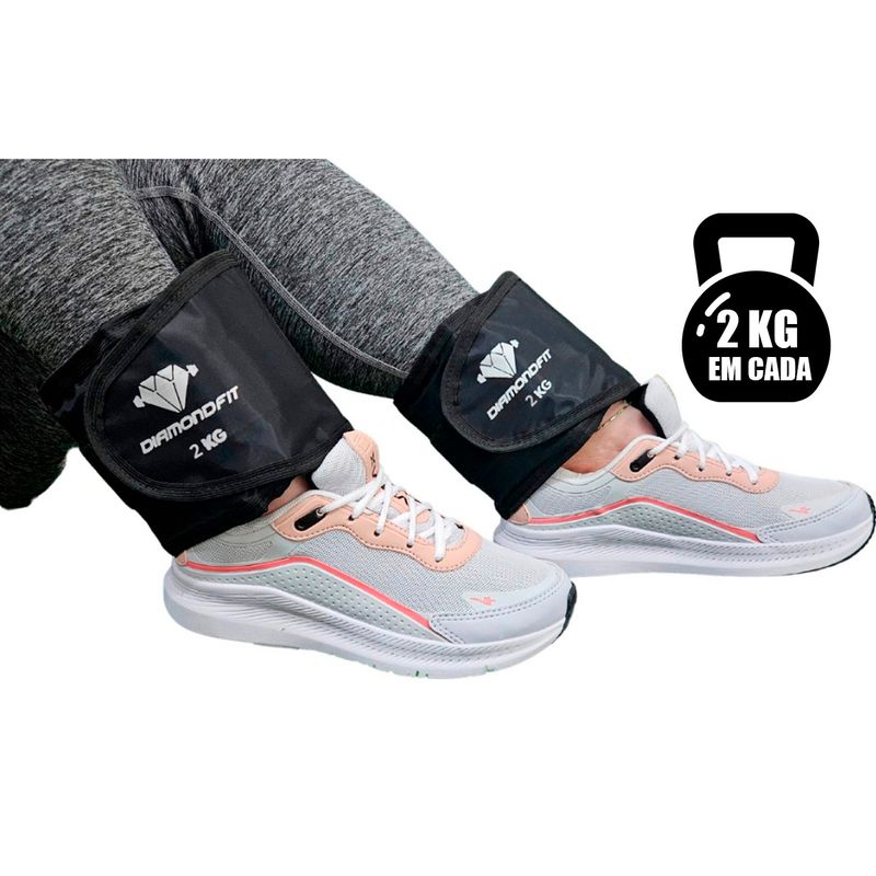 Par de Caneleira Tornozeleira Peso 2Kg - Diamond Fit