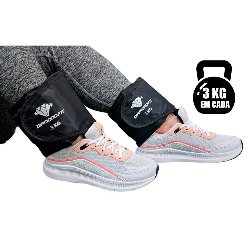 Par de Caneleira Tornozeleira Peso 3Kg - Diamond Fit