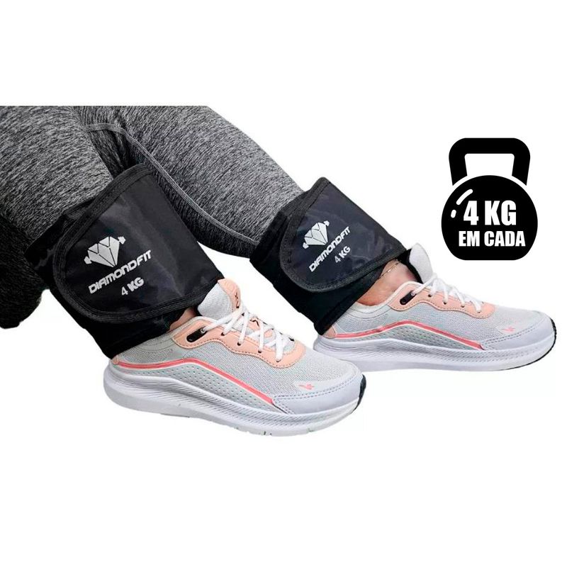 Par de Caneleira Tornozeleira Peso 4Kg - Diamond Fit