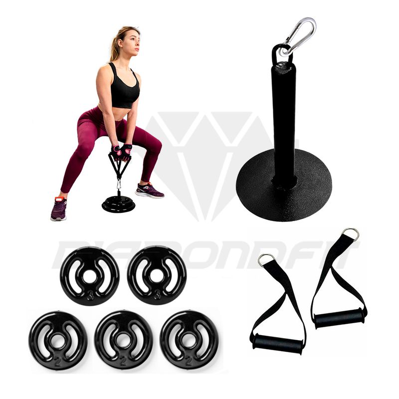 Kit Suporte Sumo Puxador Nylon E 12kg De Anilhas E... - Diamond Fit