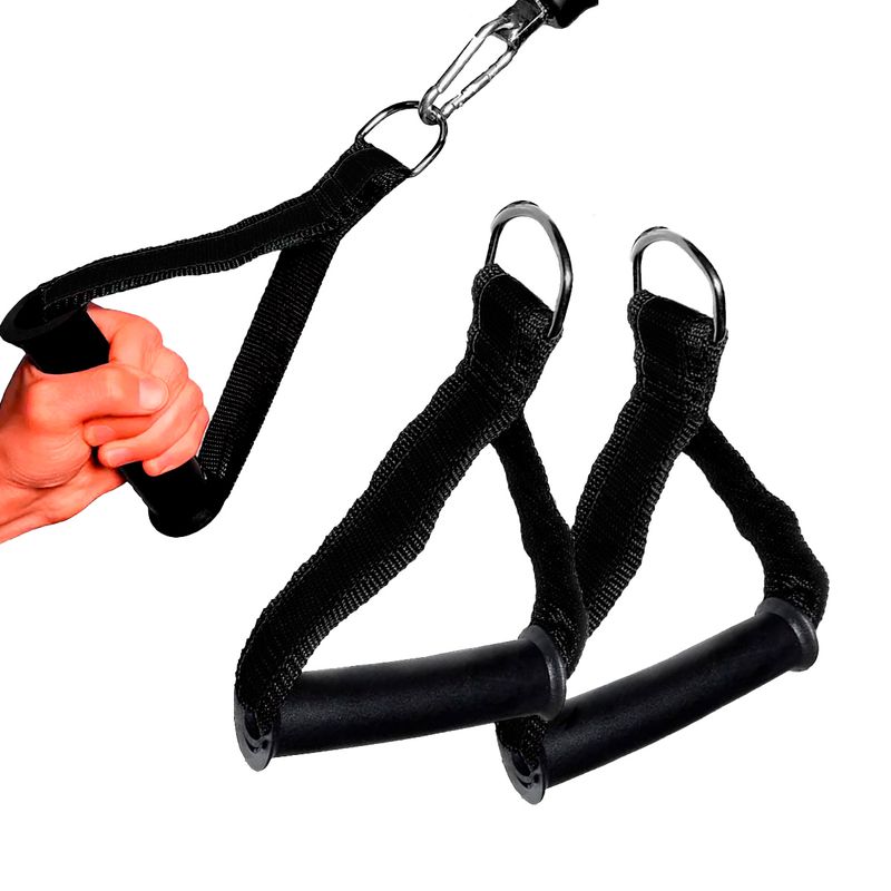 Par Puxador Preto Estribo De Mao Reforçado Aparelh... - Diamond Fit
