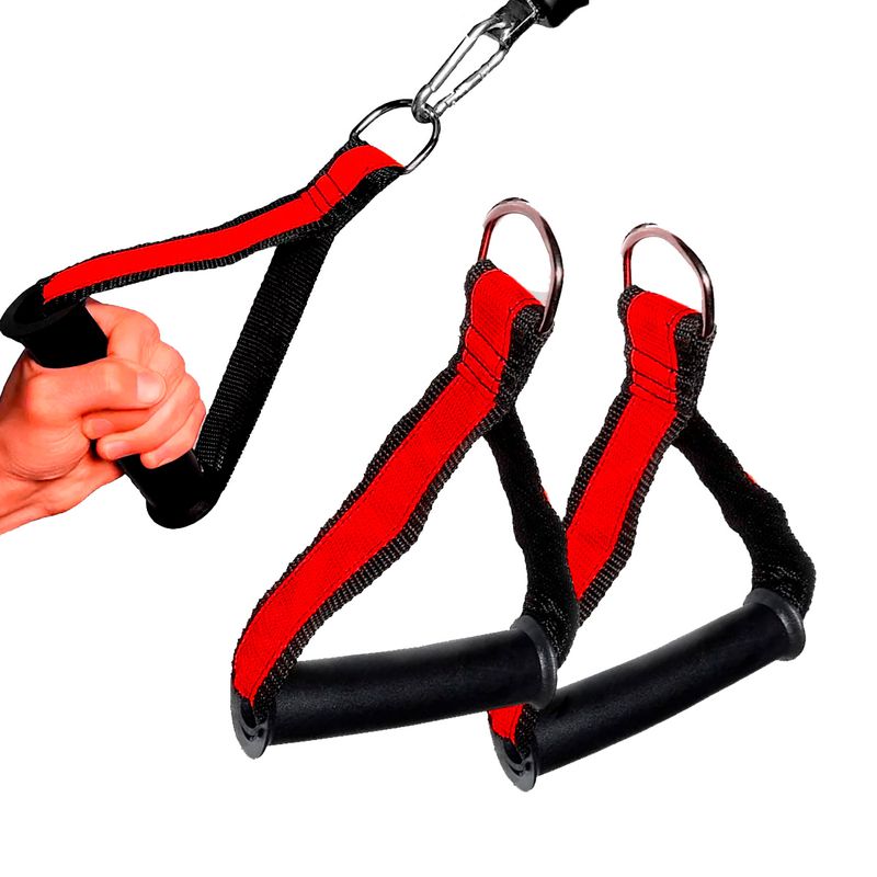 Par Puxador Vermelho Estribo De Mao Reforçado Apar... - Diamond Fit