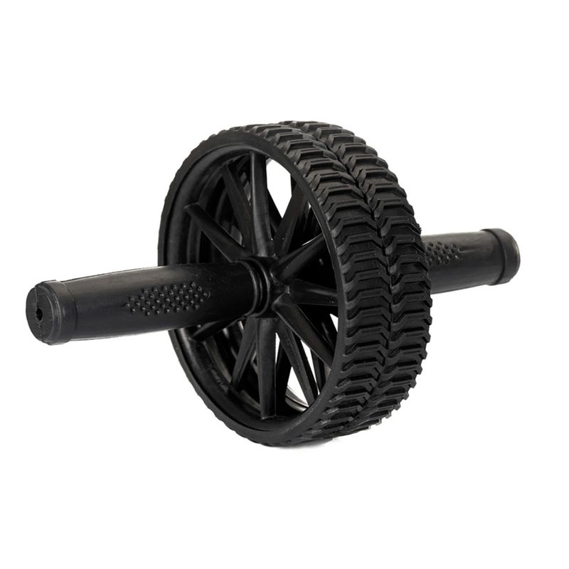 Roda Abdominal Dupla para Emagrecimento Preto - Diamond Fit