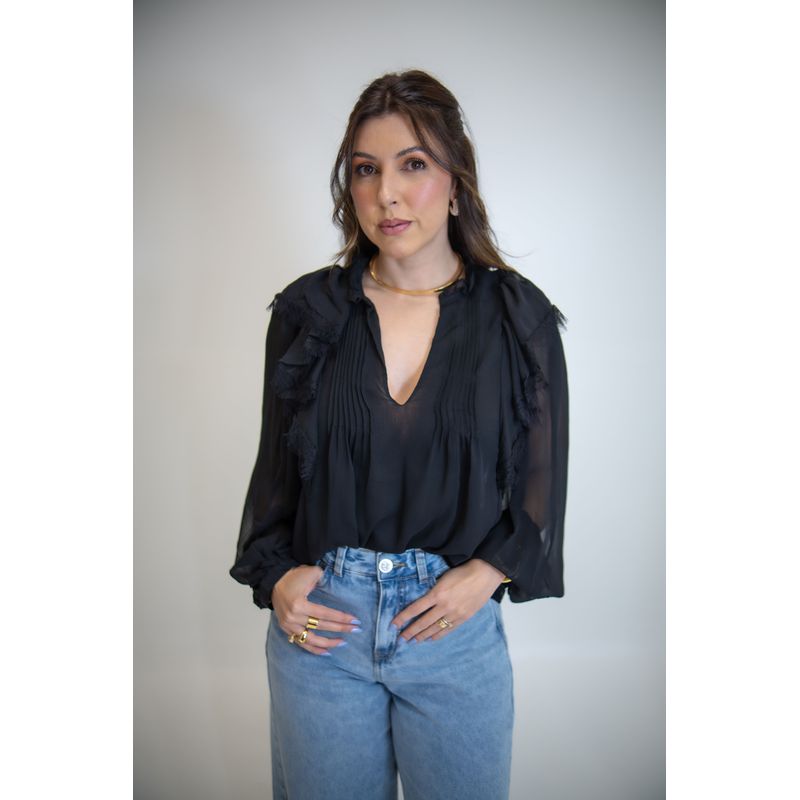 CAMISA PEÔNIA PRETA