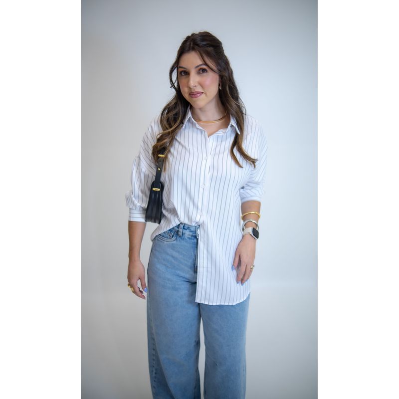 CAMISA LISTRADA DOMINIQUE BRANCA