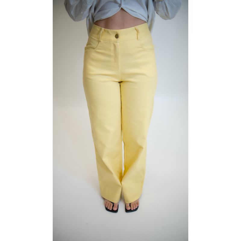 CALÇA SARJADA TESSA AMARELA