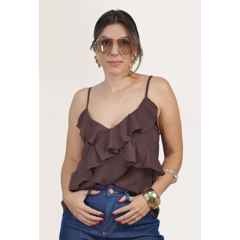 BLUSA ANNELISE MARROM
