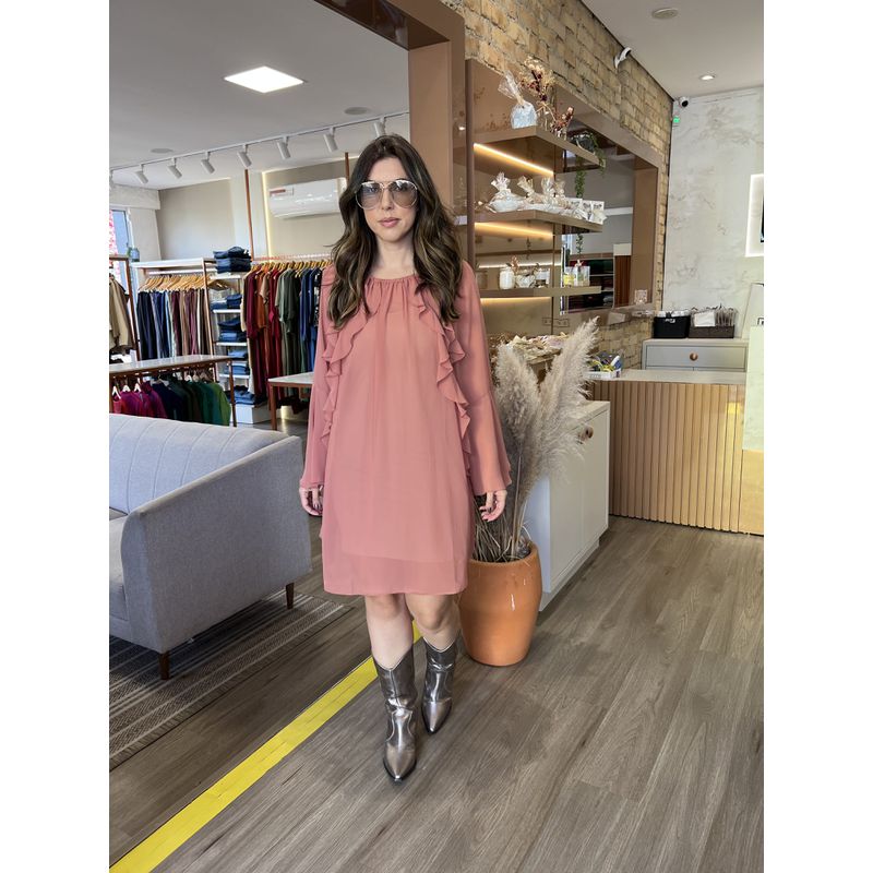 VESTIDO LOREDANA MARROM BLUSH