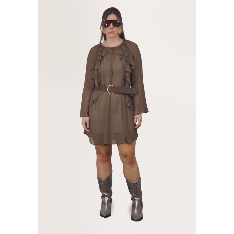 VESTIDO LOREDANA MARROM