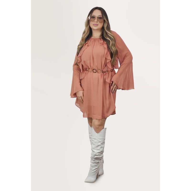VESTIDO LOREDANA MARROM BLUSH