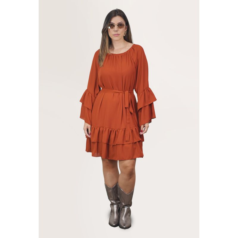 VESTIDO ORIANE TELHA