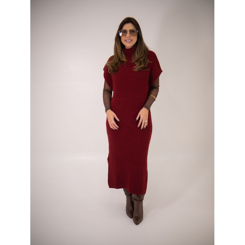 VESTIDO CELINE VINHO