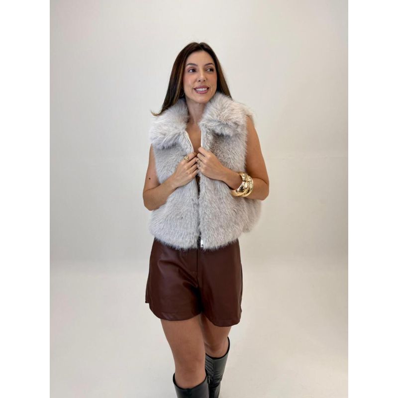 COLETE DE PELO MAJU BEGE