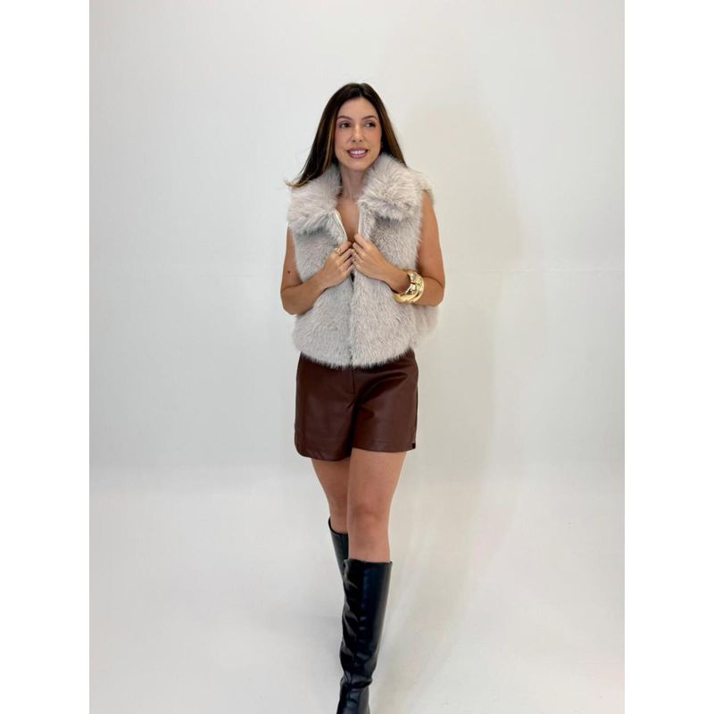 COLETE DE PELO MAJU BEGE