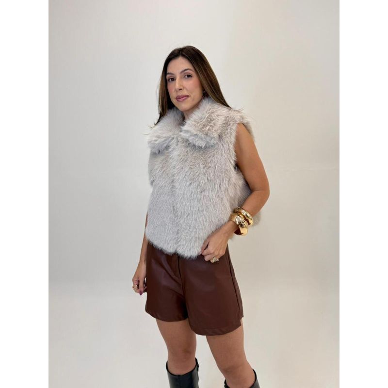 COLETE DE PELO MAJU BEGE