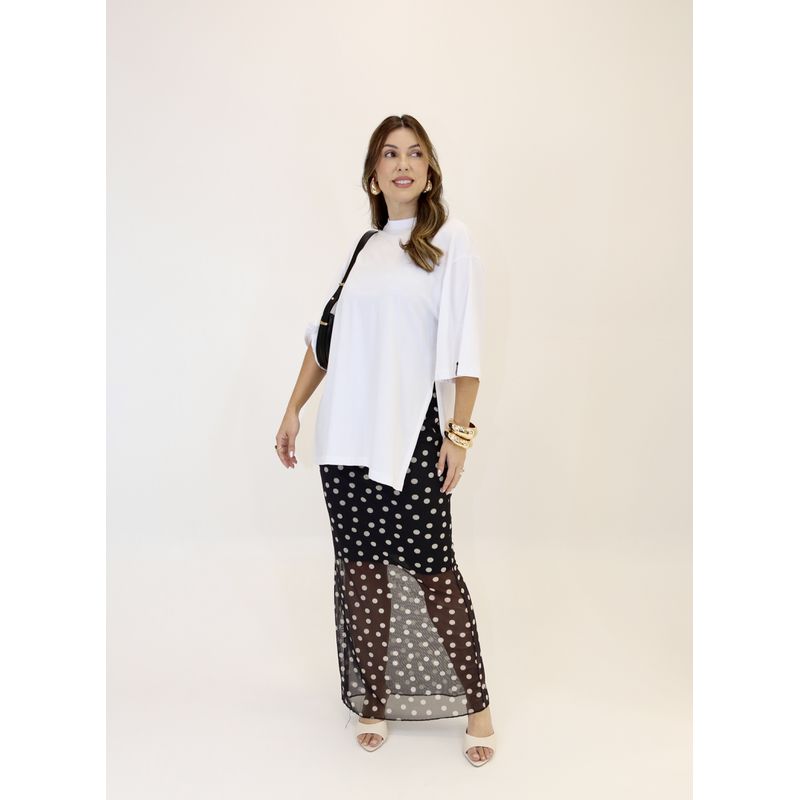 CAMISETA OVER CAMILA COM ABERTURA BRANCA 