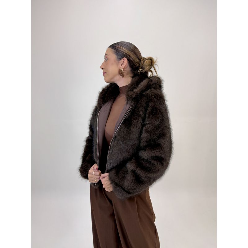 JAQUETA DE PELO CAFÉ CLEO 